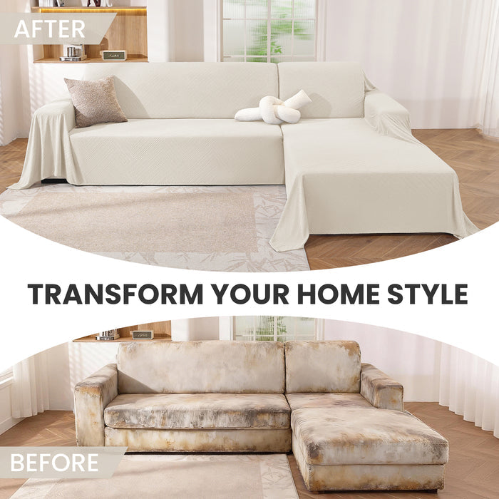 Couch Cushion Covers for Pets Washable Sofa Slipcover Blanket for 3 Cushions