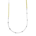 Silver 925 Gold and Rhodium Plated 34 Inches Chain Beaded Necklace - ECN00058GP | Silver Palace Inc.