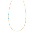 Gold Over Silver Enamel Beaded Chain Necklace