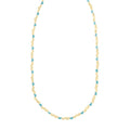 Gold Over Silver Enamel Hearts Chain Necklace