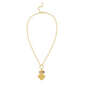 Gold Over Silver Flower CZ Charm Necklace