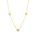 Silver 925 Gold Plated 3 Puffed Mariner Adjustable Link Necklace - ITN00158-GP | Silver Palace Inc.