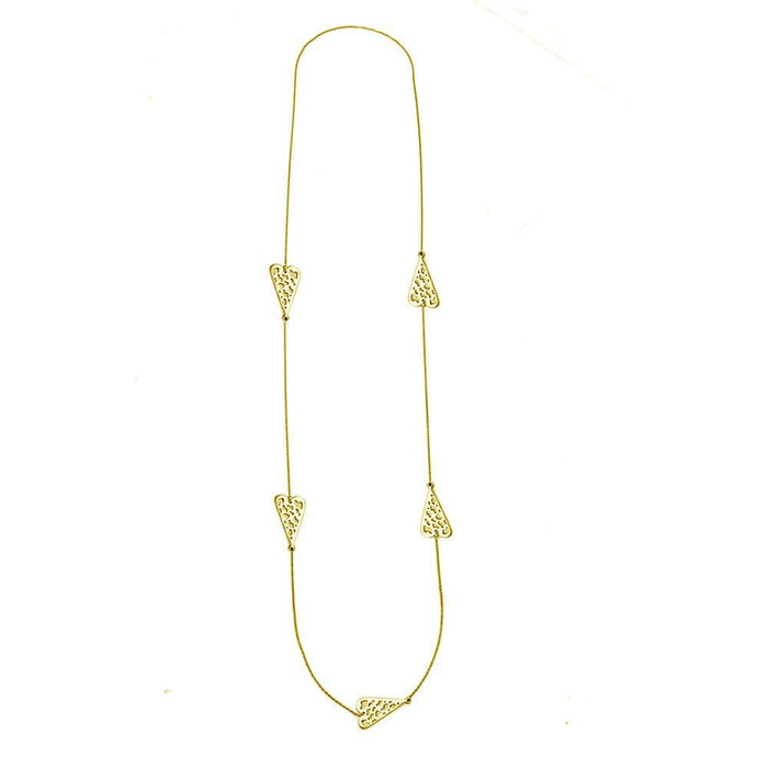 Gold Plated 925 Sterling Silver 5 Heart Necklace - DIN00017GP