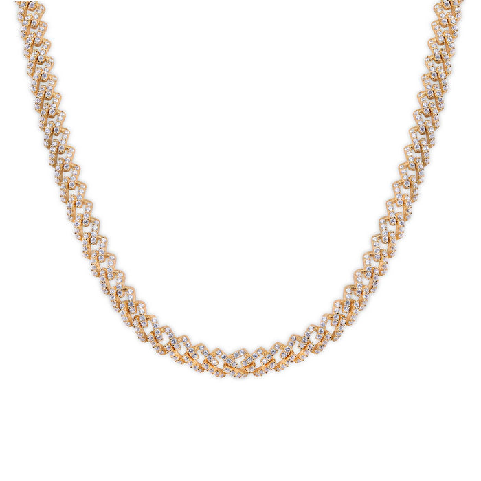 Gold Plated 925 Sterling Silver 5.5mm CZ Encrusted Monaco Chain or Bracelet - GMN00212GP GMB00129GP