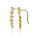 Silver 925 Gold Plated 6 Arrow Up CZ Climbing Earrings - STE01067GP | Silver Palace Inc.