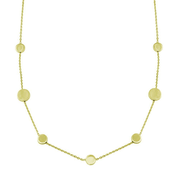 925 7 Disc Sterling Silver Gold Plated Necklace - VGC16GP | Silver Palace Inc.