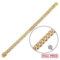 Gold Plated 925 Sterling Silver 9.5mm Miami Curb CZ Chain or Bracelet - GMN00176GP | GMB00089GP