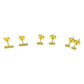 Silver 925 Gold Plated Bar CZ  Earrings Set - STES00008GP | Silver Palace Inc.