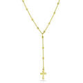 Gold Plated 925 Sterling Silver Beaded Rosary Necklace - GCP00004-GP