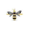 Silver 925 Gold Plated Bee CZ Ring - BGR01365 | Silver Palace Inc.