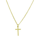 Silver 925 Gold Plated Cross Pendant with Chain - DIN00047GP | Silver Palace Inc.