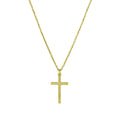 Gold Plated 925 Sterling Silver Cross Pendant with Chain - DIN00048GP