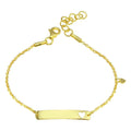 Silver 925 Gold Plated Dangling Heart Baby ID Bracelet - DIB00078GP | Silver Palace Inc.