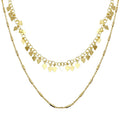 Silver 925 Gold Plated Double Chain Confetti Necklace - ECN00047GP | Silver Palace Inc.