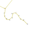 Silver 925 Gold Plated Drop CZ Necklace - STP01670GP | Silver Palace Inc.