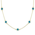 Silver 925 Gold Plated Evil Eye by the Yard Necklace - BGP01402GP | Silver Palace Inc.