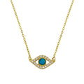 Silver 925 Gold Plated Evil Eye Necklace with CZ - BGP01294GP | Silver Palace Inc.