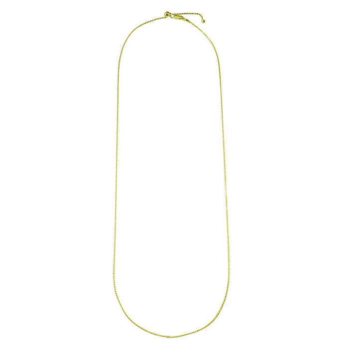 Silver 925 Gold Plated Flat Rolo Slider Adjustable Chain Necklace - DIN00013GP | Silver Palace Inc.