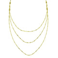 Silver 925 Gold Plated Multi Chain Bar Necklace - ECN00068GP | Silver Palace Inc.