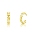 Gold Plated 925 Sterling Silver Multi Heart Cuff Earring - STE01289-GP