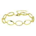 Silver 925 Gold Plated Oval CZ Bracelet - STB00580GP | Silver Palace Inc.