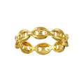 Silver 925 Gold Plated Puff Mariner Design Link Ring - GMR00321GP | Silver Palace Inc.