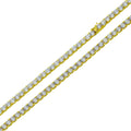 Silver 925 Gold Plated Round CZ Tennis Necklace 3mm - STP01709GP