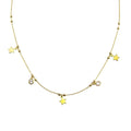 Silver 925 Gold Plated Star and Beads CZ Necklace  - ARN00059GP | Silver Palace Inc.