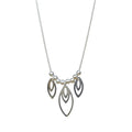 High Polish 925 Sterling Silver Ascending Multi Almond Shaped Dangle Necklace - SPN00017