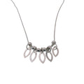 High Polish 925 Sterling Silver Dainty Multi Almond Shaped Dangle Large Bead Necklace - SPN00009-LG