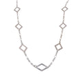 High Polish 925 Sterling Silver Diamond Inlay Link Necklace - SPN00022
