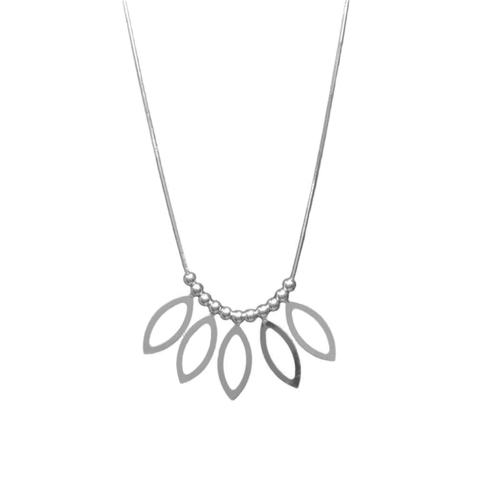 High Polish 925 Sterling Silver Multi Almond Shaped Dangle Necklace - SPN00010