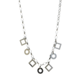 High Polish 925 Sterling Silver Multi Shaped Dangle Necklace - SPN00021