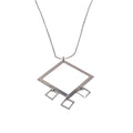 High Polish 925 Sterling Silver Multi Square Dangle Necklace - SPN00016