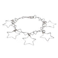 High Polish 925 Sterling Silver Multi Star and Heart Link Bracelet - SPB00026