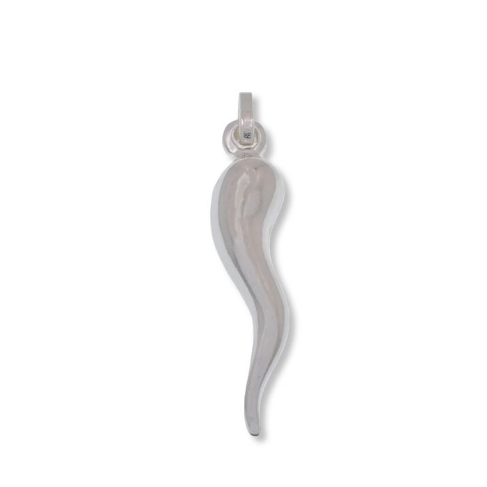 High Polished 925 Sterling Italian Horn 6.7mm x 29.9mm Pendant - ARP00065
