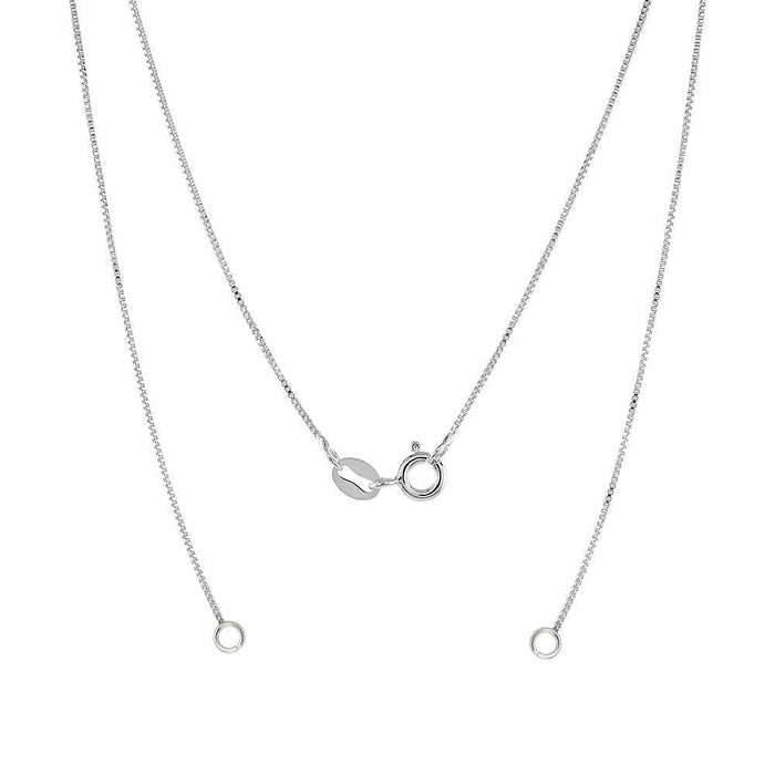 Silver 925 High Polished Charm Replacement Box Chain 0.6mm - CH821 | Silver Palace Inc.