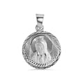 High Polished 925 Sterling Silver DC Virgin Mary Medallion Charm - JCA038-2