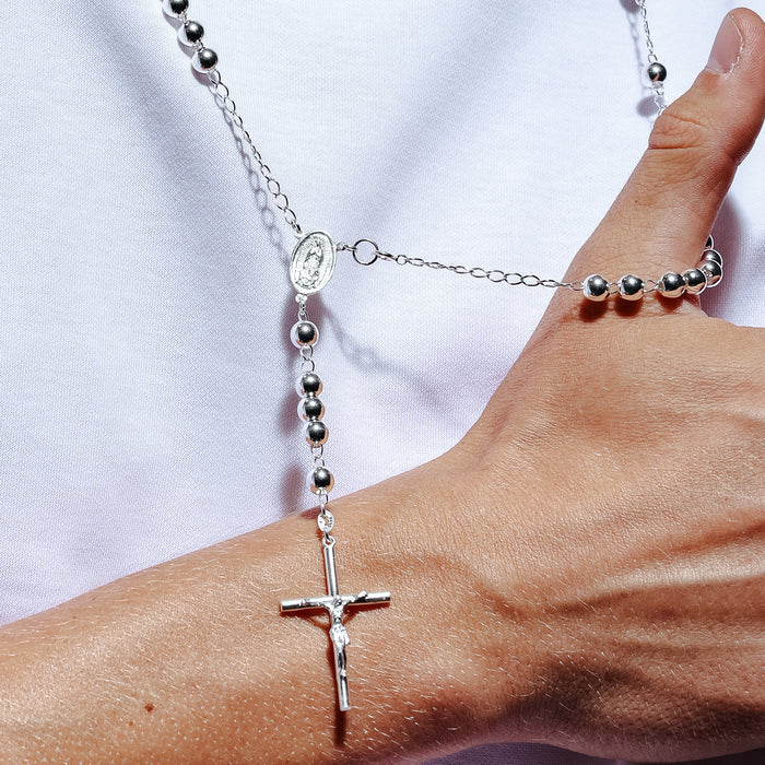 Silver 925 High Polished Rosary 6mm - RJP00008 | Silver Palace Inc.