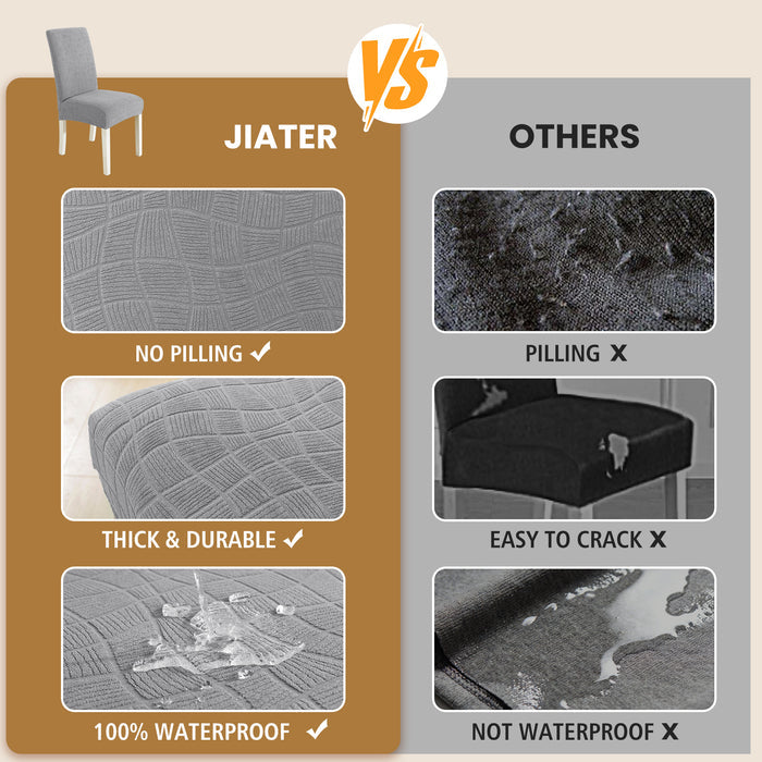 Jiater 100% Waterproof Dining Chair Covers Stretch Chair Slipcovers Protector