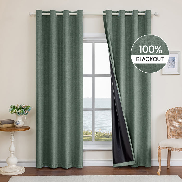 Jiater 2 Panels Blackout Curtains for Bedroom Thermal Insulated Darkening Curtains