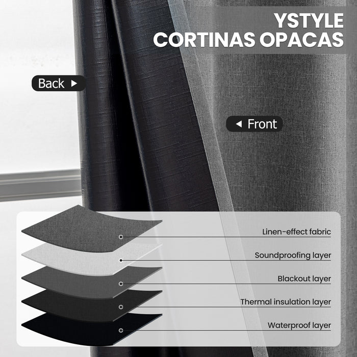 Jiater 2 Panels Blackout Curtains for Bedroom Thermal Insulated Darkening Curtains