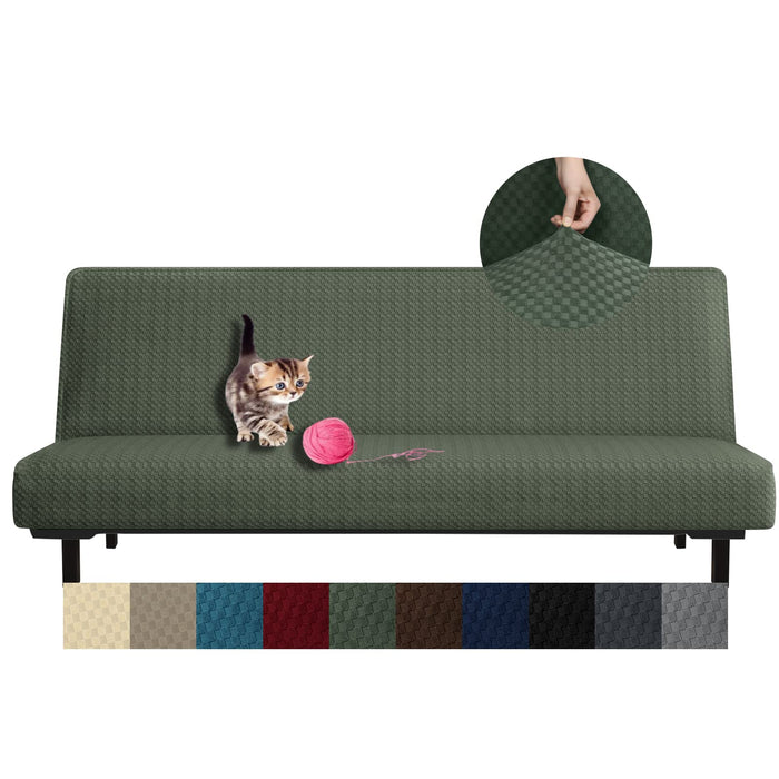 Jiater Armless Futon Cover Stretch Futon Slipcovers Furniture Protector with Elastic Bottom