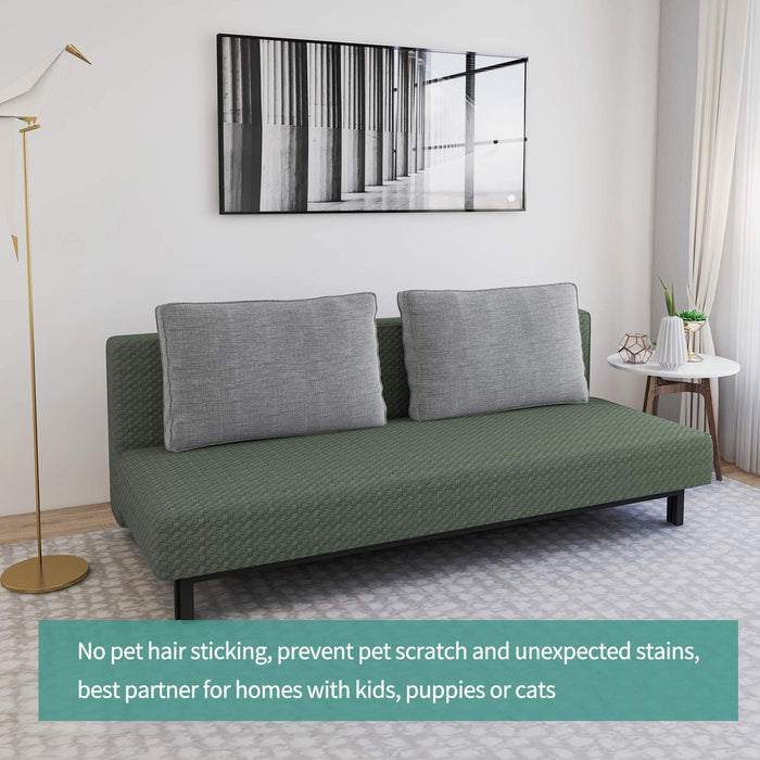 Jiater Armless Futon Cover Stretch Futon Slipcovers Furniture Protector with Elastic Bottom