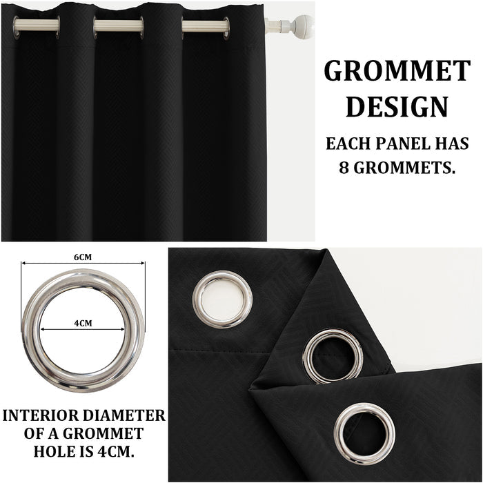 Jiater Blackout Curtains for Bedroom Set of 2 Thermal Insulated Grommet Darkening Curtains for Living Room