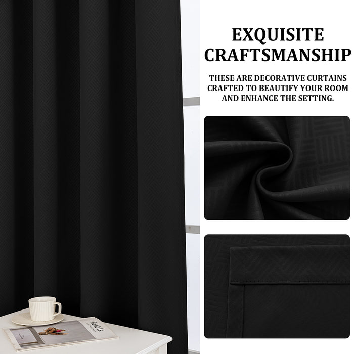 Jiater Blackout Curtains for Bedroom Set of 2 Thermal Insulated Grommet Darkening Curtains for Living Room