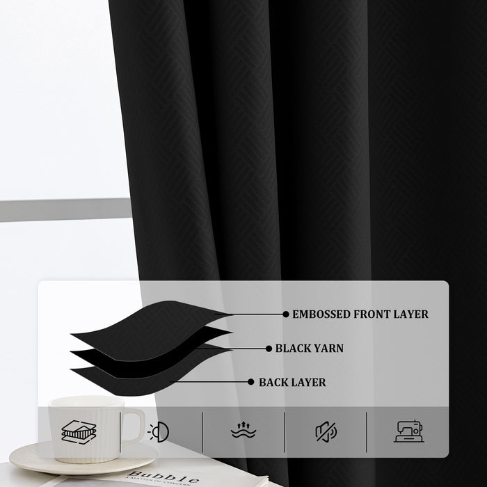 Jiater Blackout Curtains for Bedroom Set of 2 Thermal Insulated Grommet Darkening Curtains for Living Room