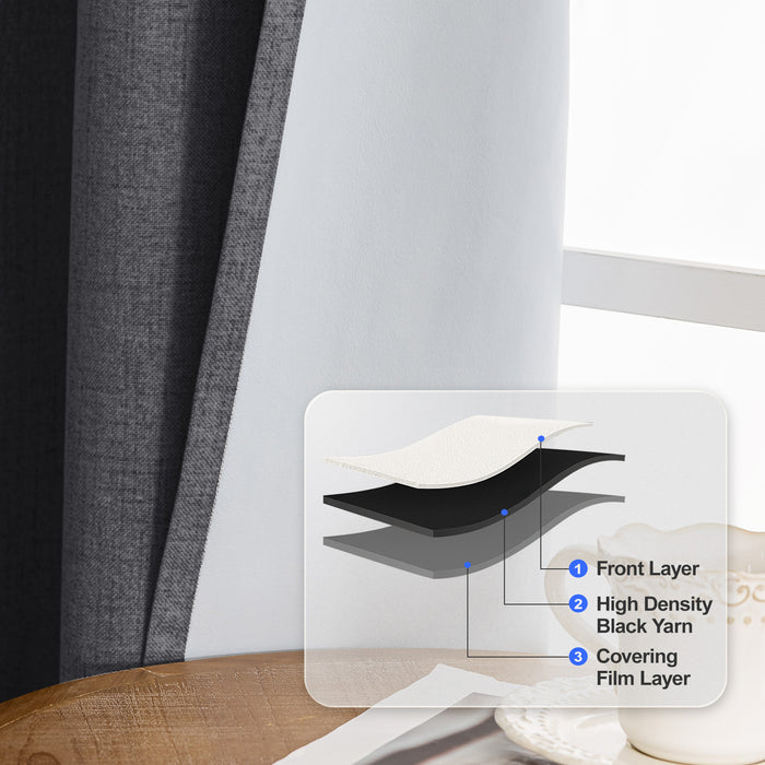 Jiater Blackout Curtains for Bedroom Thermal Insulated Darkening Curtains Set of 2