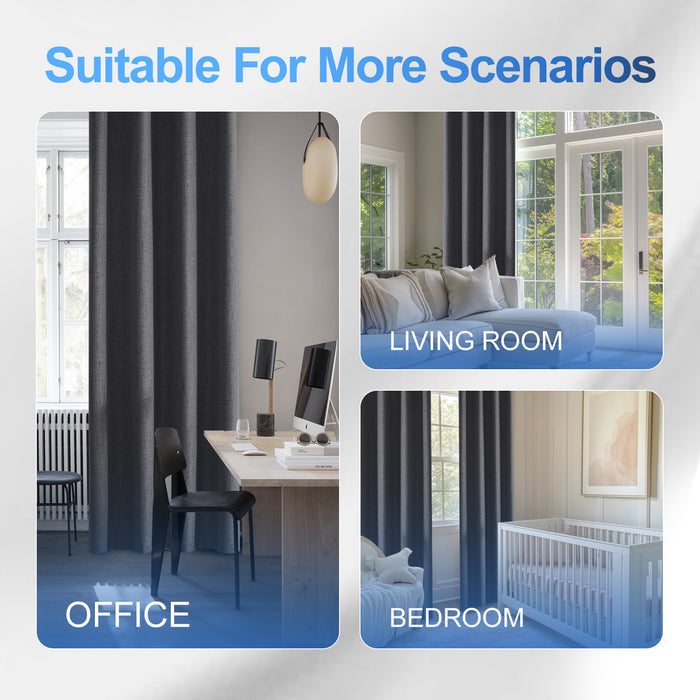 Jiater Blackout Curtains for Bedroom Thermal Insulated Darkening Curtains Set of 2