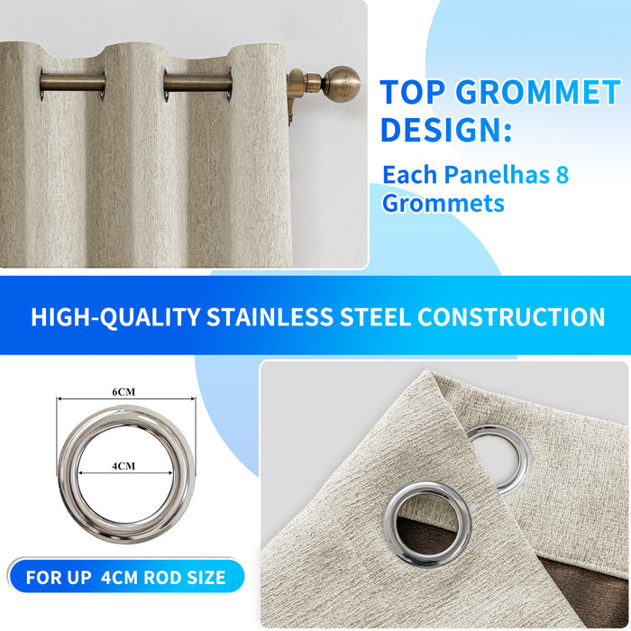 Jiater Blackout Curtains Set of 2 for Bedroom Insulated Room Darkening Drapes with Grommet